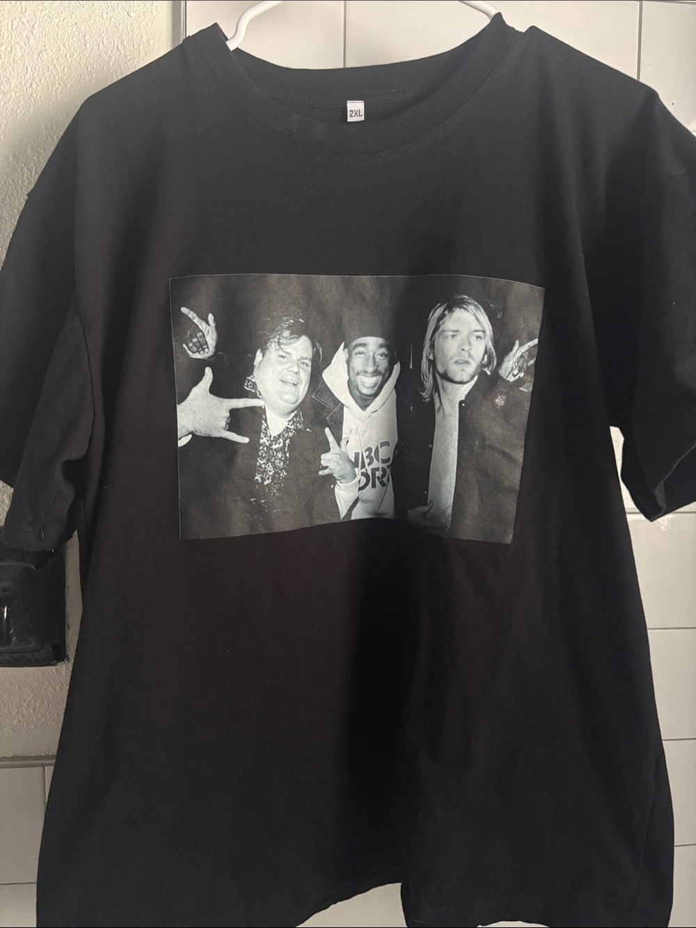 & Other Stories Black Short-Sleeve Tee with Monochrome Band Photo